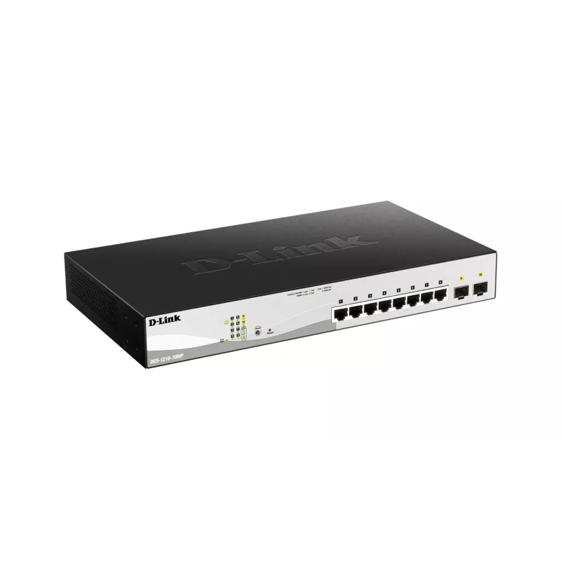D-Link 10 prievadų Gigabit PoE+ išmanus valdomas komutatorius, įskaitant 2 SFP prievadus