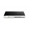 D-Link 10 prievadų Gigabit PoE+ išmanus valdomas komutatorius, įskaitant 2 SFP prievadus