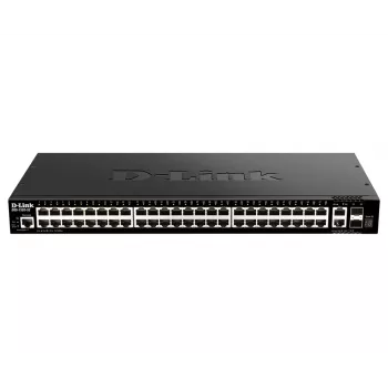 D-Link 48 prievadų gigabito jungiamas išmanus valdomas komutatorius su 2 x 10GBase-T prievadais ir 2 x 10G SFP+
