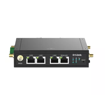 D-Link 4G LTE M2M VPN Wi-Fi maršrutizatorius, korinio tinklo maršrutizatorius, juodas, DIN bėgelio tvirtinimas, 802.11b, 802.11g, Wi-Fi 4 (802.11n), 300 Mbit/s, 4G
