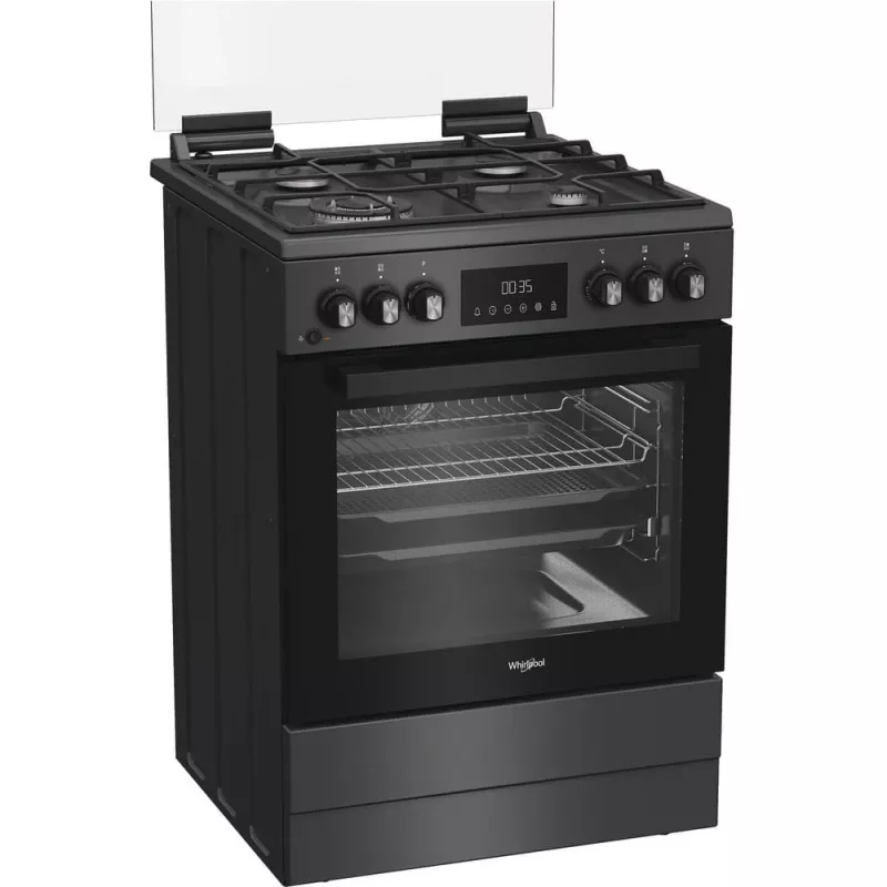 Whirlpool 859991716090 viryklė Laisvai pastatoma viryklė Elektrinė Dujinė Juoda