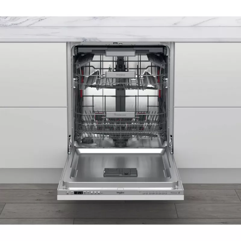 Whirlpool WIO 3O26 PL visiškai įmontuojama 14 stalo įrankių komplektų