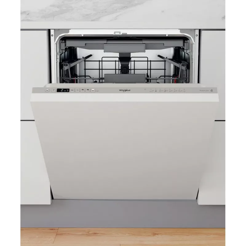 Whirlpool WIO 3O26 PL visiškai įmontuojama 14 stalo įrankių komplektų