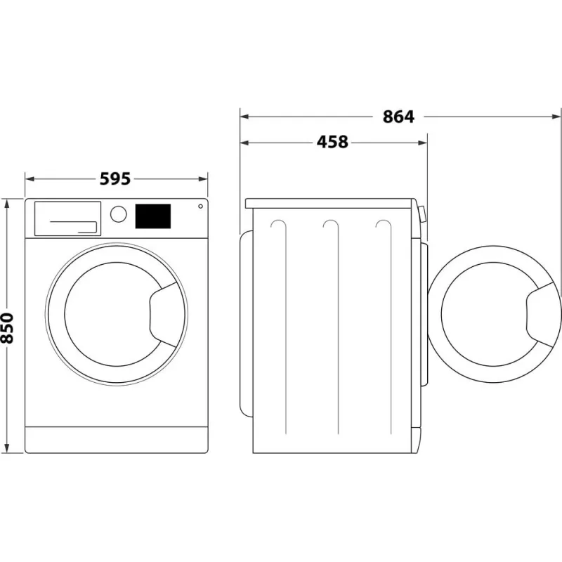 Whirlpool WRBSB 6249 S EU skalbimo mašina, įkraunama iš priekio, 6 kg, 1151 aps./min., juoda, balta