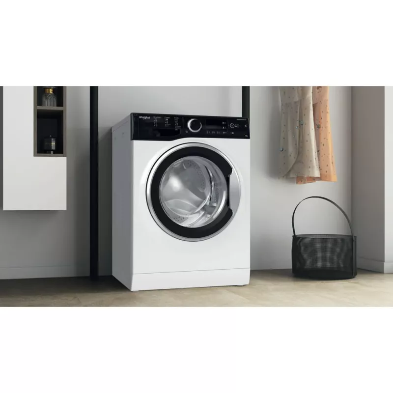 Whirlpool WRBSB 6249 S EU skalbimo mašina, įkraunama iš priekio, 6 kg, 1151 aps./min., juoda, balta