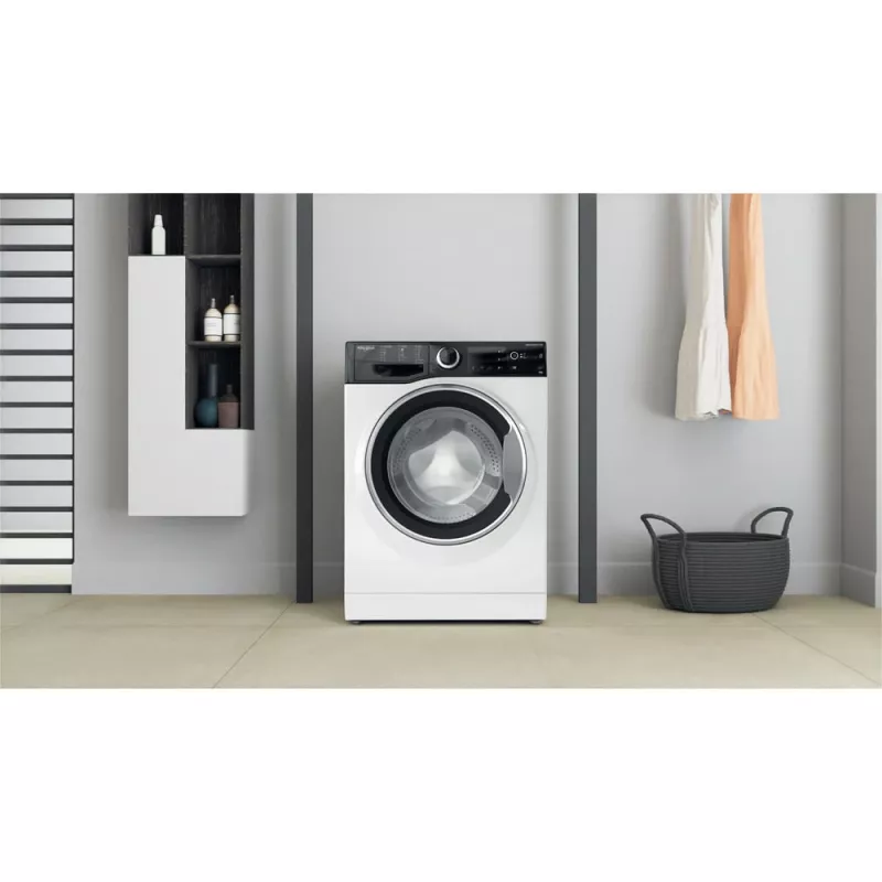 Whirlpool WRBSB 6249 S EU skalbimo mašina, įkraunama iš priekio, 6 kg, 1151 aps./min., juoda, balta