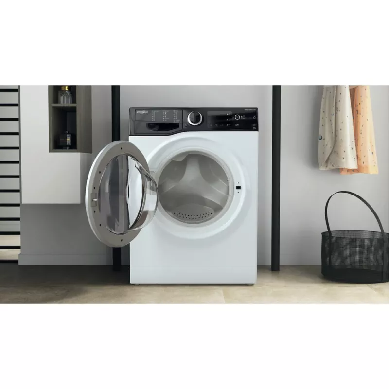 Whirlpool WRBSB 6249 S EU skalbimo mašina, įkraunama iš priekio, 6 kg, 1151 aps./min., juoda, balta