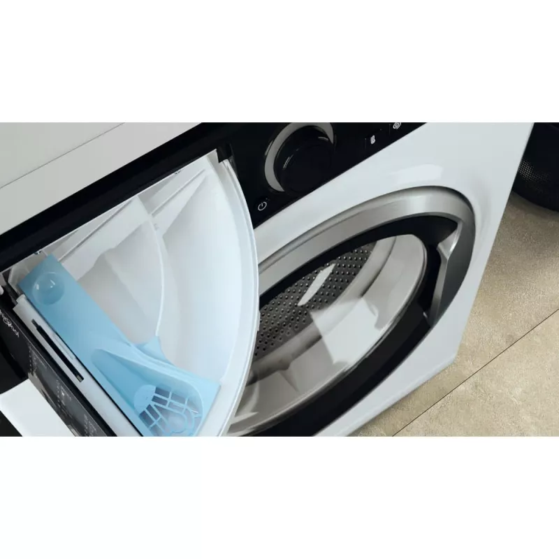 Whirlpool WRBSB 6249 S EU skalbimo mašina, įkraunama iš priekio, 6 kg, 1151 aps./min., juoda, balta