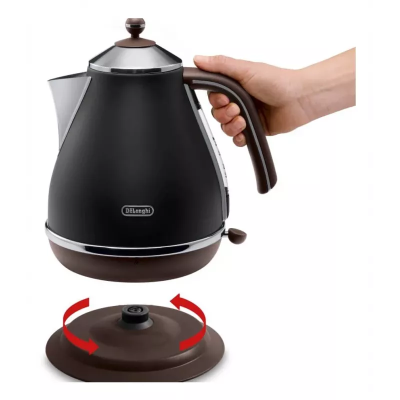 De’Longhi KBOV 2001.BK elektrinis virdulys 1,7 l 2000 W juodas, rudas
