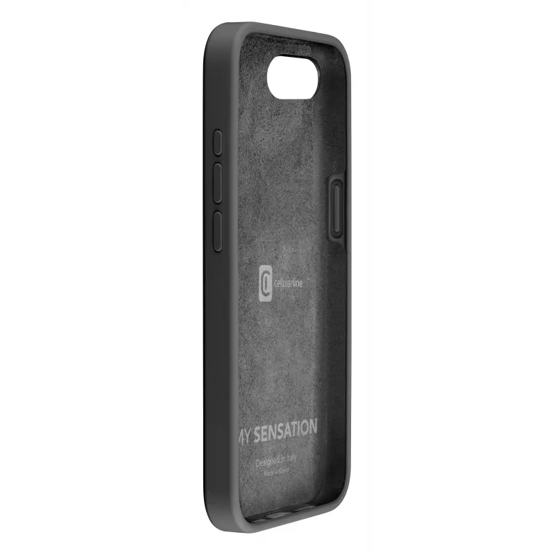 Cellularline Sensation - iPhone 16e/17e minkštos liesti silikoninis dėklas su integruota Microban® antibakterine technologija