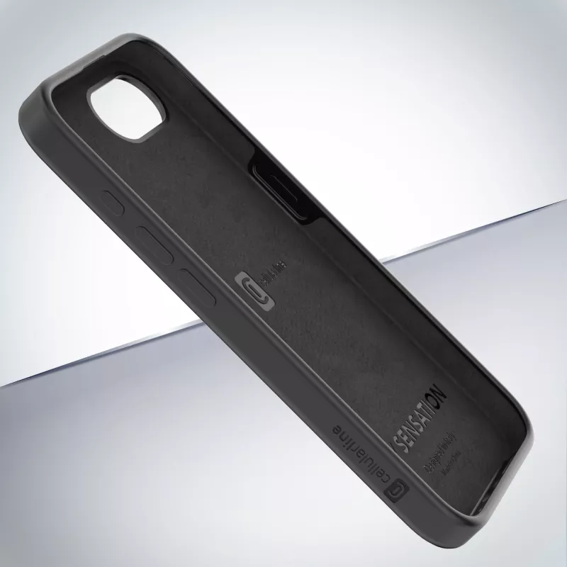 Cellularline Sensation - iPhone 16e/17e minkštos liesti silikoninis dėklas su integruota Microban® antibakterine technologija