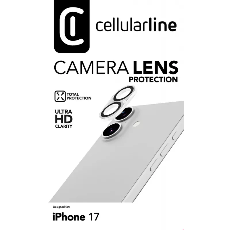 „Cellularline“ fotoaparato lęšio apsauga – „iPhone 17“ kameros apsauga
