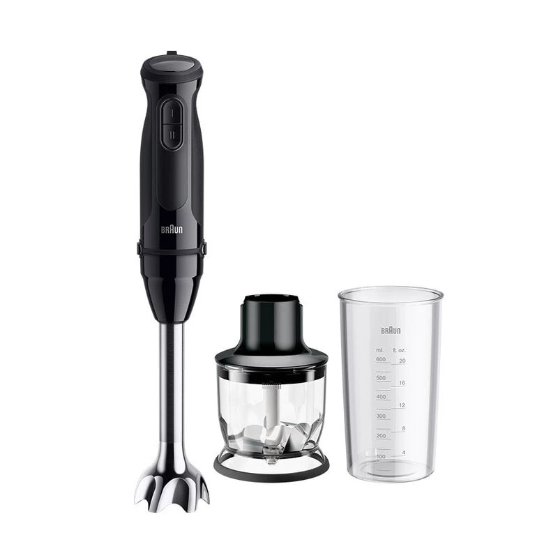 Braun MultiQuick 3 MQ30201M 0,6 L panardinamasis trintuvas 900 W Juoda, Satinuotas plienas