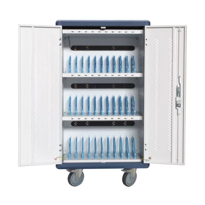 Techly I-CABINET-30DUTY nešiojamų įrenginių valdymo vežimėlis/spintelė balta, mėlyna
