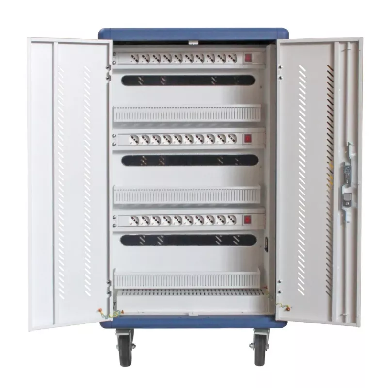 Techly I-CABINET-30DUTY nešiojamų įrenginių valdymo vežimėlis/spintelė balta, mėlyna