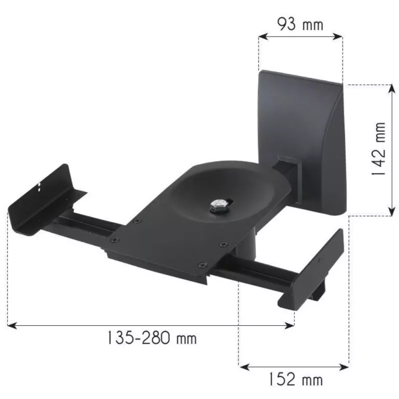 Techly pora garsiakalbių sieninių laikiklių iki 25 kg, juodi ICA-SP SS201