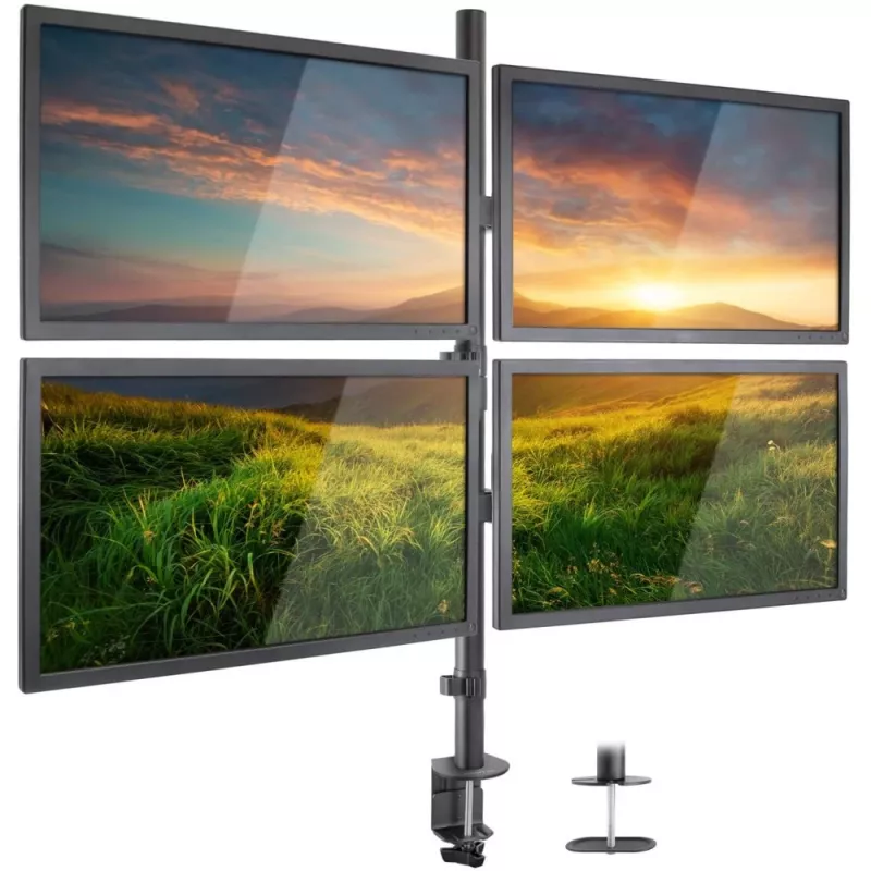 Techly ICA-LCD 382-Q monitoriaus laikiklis / stovas 68,6 cm (27 col.) Stalinis Juodas