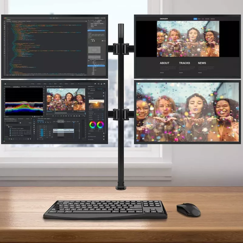 Techly ICA-LCD 382-Q monitoriaus laikiklis / stovas 68,6 cm (27 col.) Stalinis Juodas