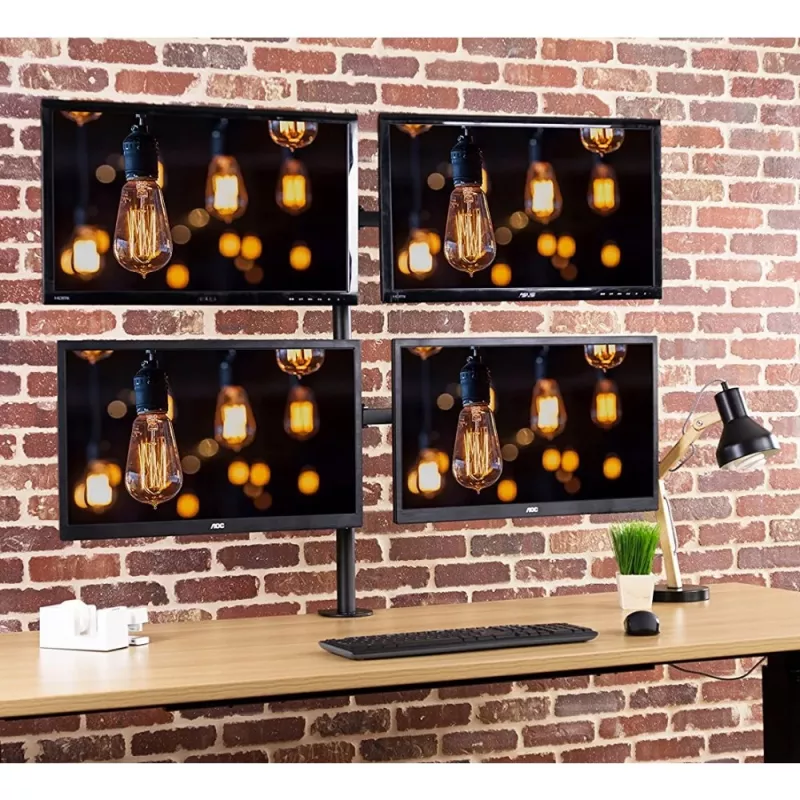 Techly ICA-LCD 382-Q monitoriaus laikiklis / stovas 68,6 cm (27 col.) Stalinis Juodas