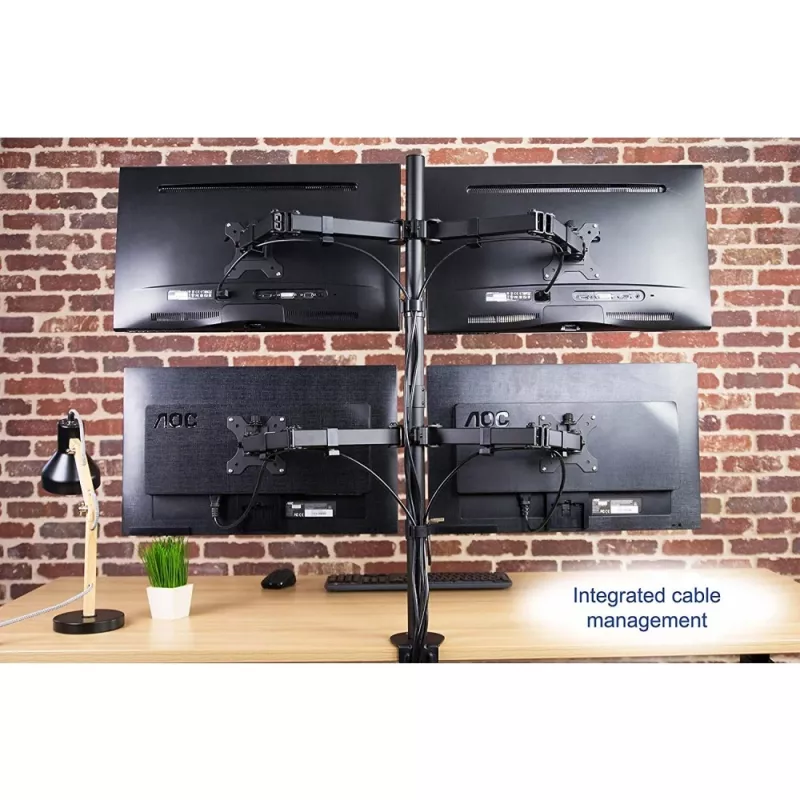 Techly ICA-LCD 382-Q monitoriaus laikiklis / stovas 68,6 cm (27 col.) Stalinis Juodas