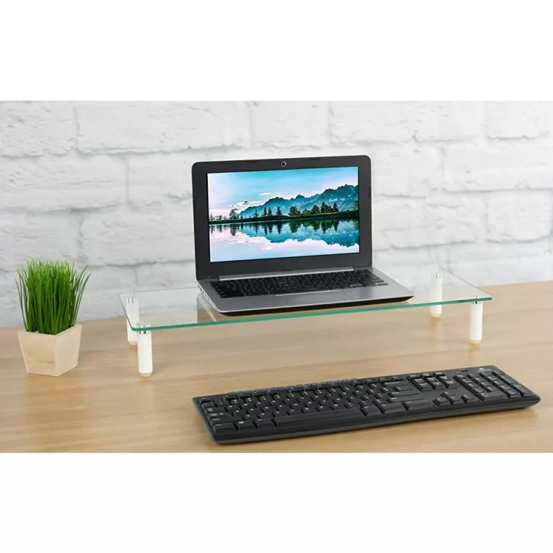 Techly Universalus ant stalo dedamas monitoriaus stovas, laisvai statomas, 20 kg, 33 cm (13 colių), 81,3 cm (32 colių), skaidrus