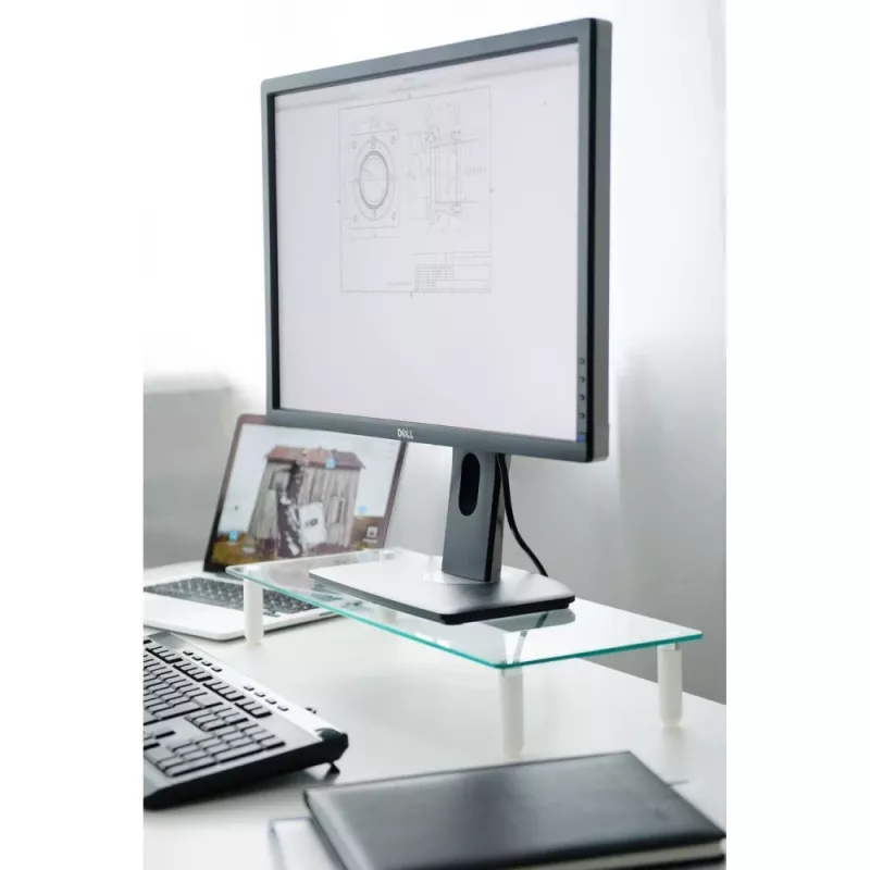 Techly Universalus ant stalo dedamas monitoriaus stovas, laisvai statomas, 20 kg, 33 cm (13 colių), 81,3 cm (32 colių), skaidrus