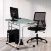 Techly kompaktiškas kompiuterio stalas metalas ir stiklas su ratukais ICA-TB 3791A