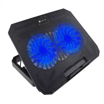 Techly ICOOL-CP11TY nešiojamojo kompiuterio stovas Juoda 43,2 cm (17 colių)