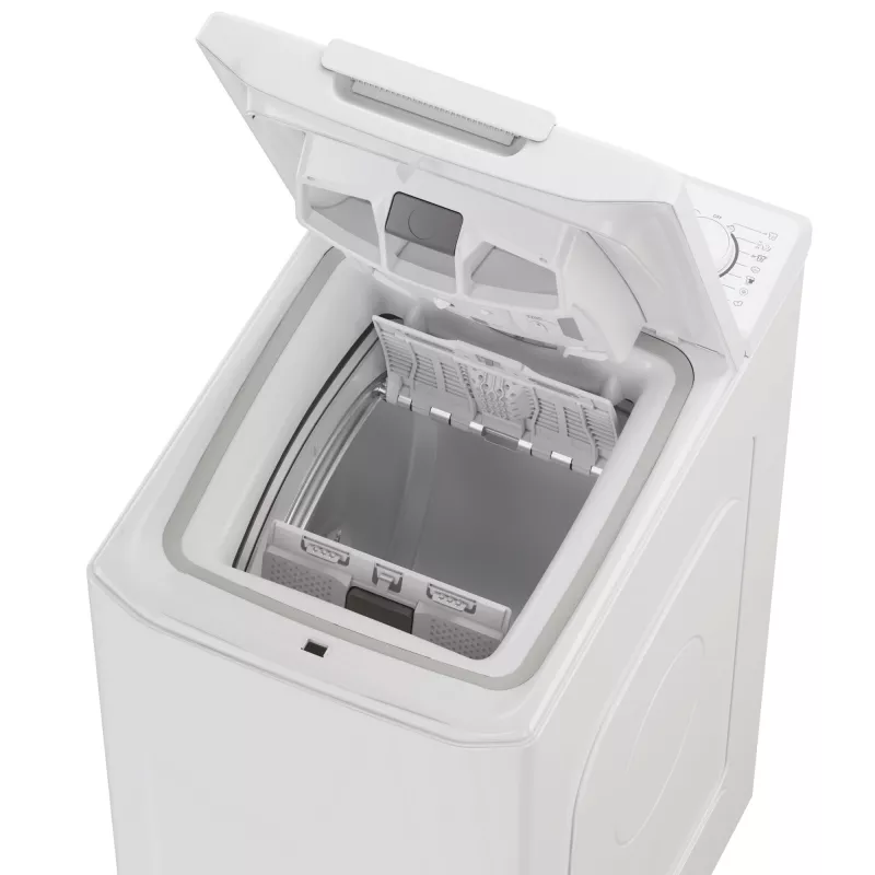 Skalbimo mašina Candy TCA063D3-S, viršutinio įkrovimo, 6 kg, 1000 aps./min, balta