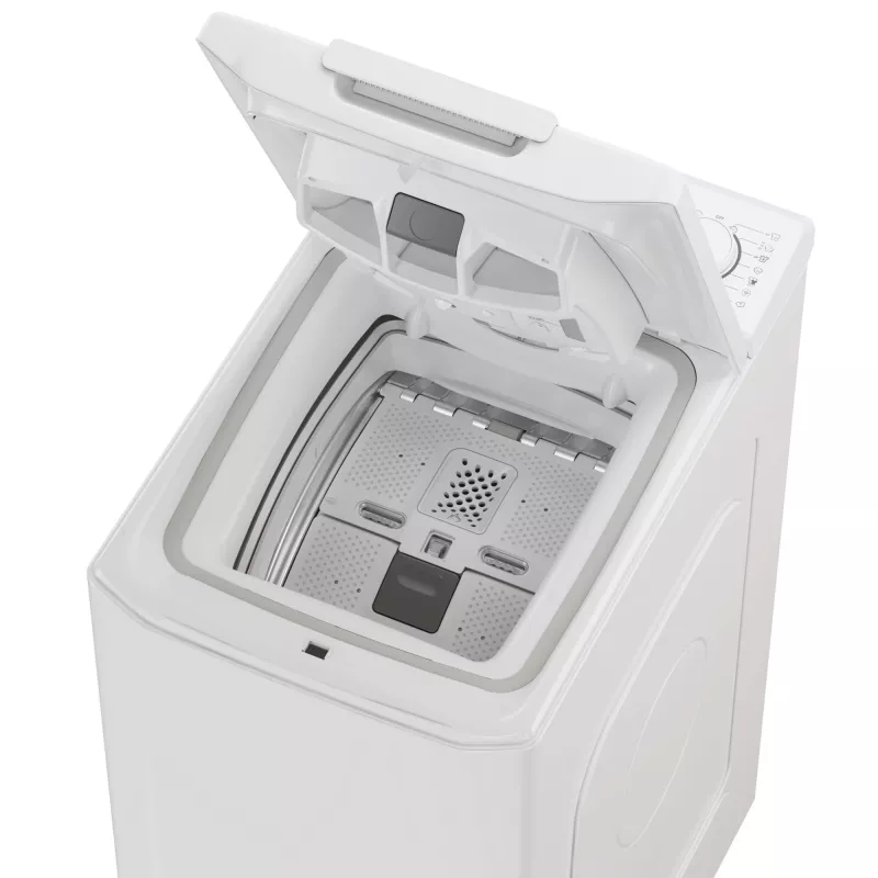 Skalbimo mašina Candy TCA063D3-S, viršutinio įkrovimo, 6 kg, 1000 aps./min, balta