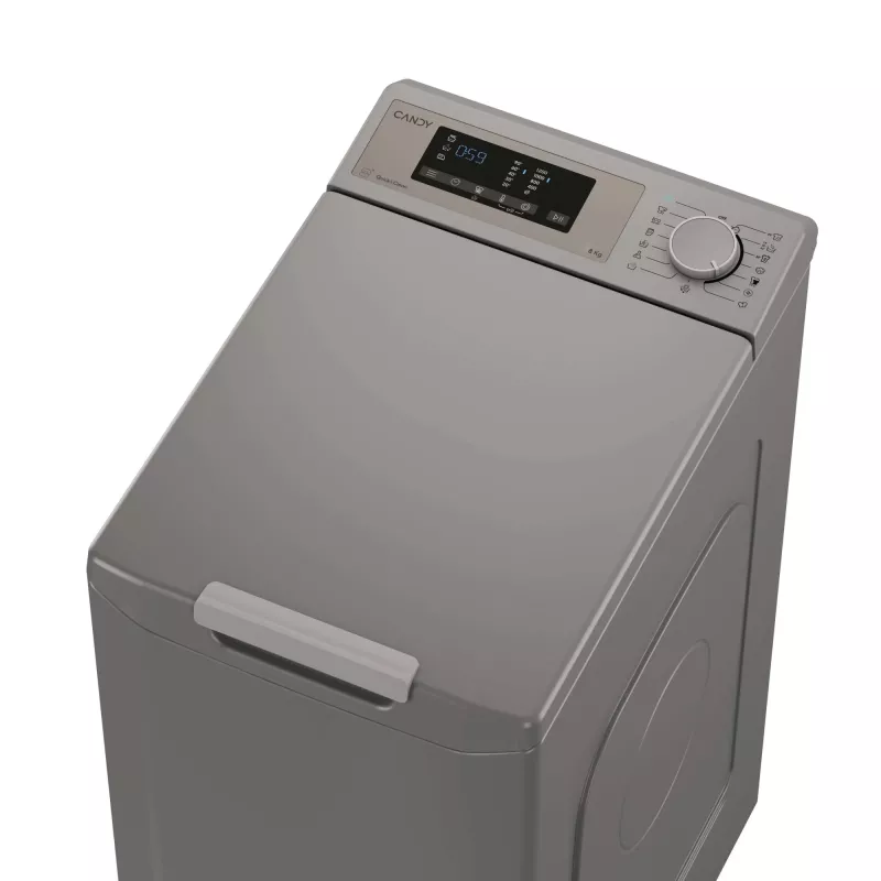 Skalbimo mašina Candy TCA283DR2-S, įkrovimas iš viršaus, 8 kg, 1200 aps./min, antracito