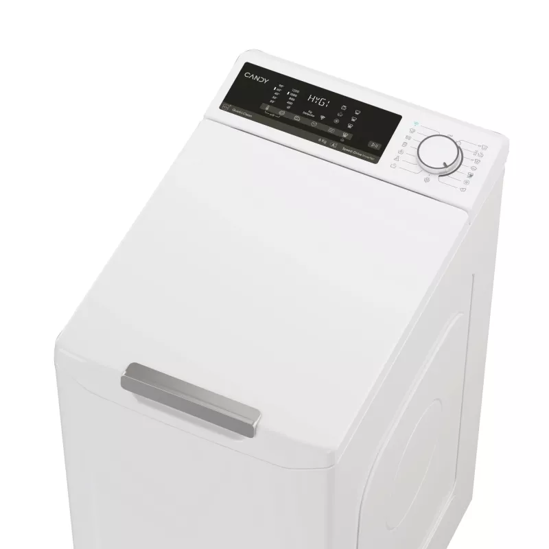 Skalbimo mašina Candy TCA264TM5-S, užkraunama iš viršaus, 6 kg, 1200 aps./min., Balta