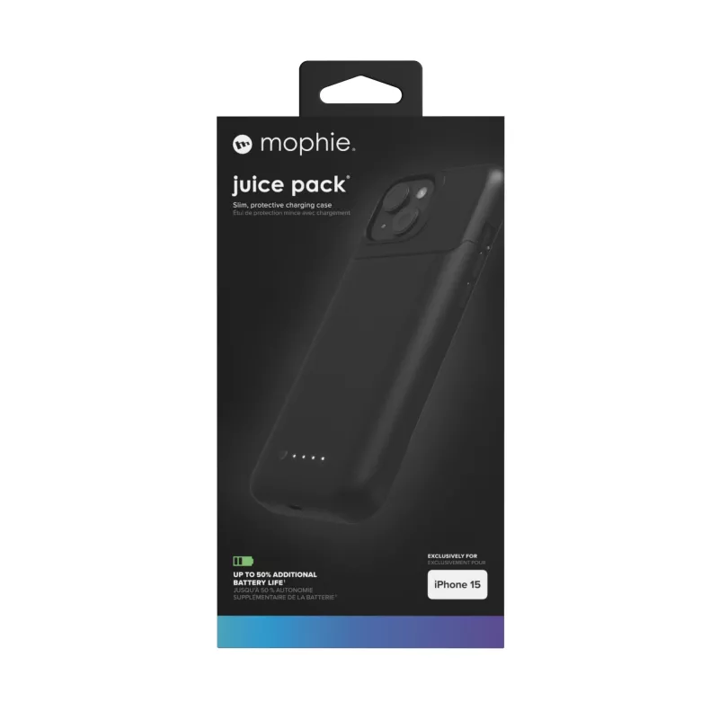 mophie Juice Pack mobiliojo telefono dėklas 15,5 cm (6,1 colio) Dangtelis Juoda