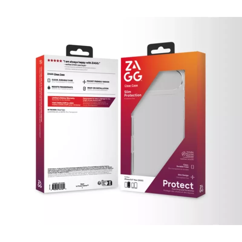 ZAGG Clear Case For Apple iPhone 17 Air, dėklas, Apple, iPhone 17 Air, 16,5 cm (6,5 col.), permatomas