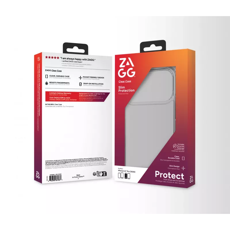ZAGG Clear Case For Apple iPhone 17 Pro, Dėklas, Apple, iPhone 17 Pro, 16 cm (6,3 colių), Skaidrus