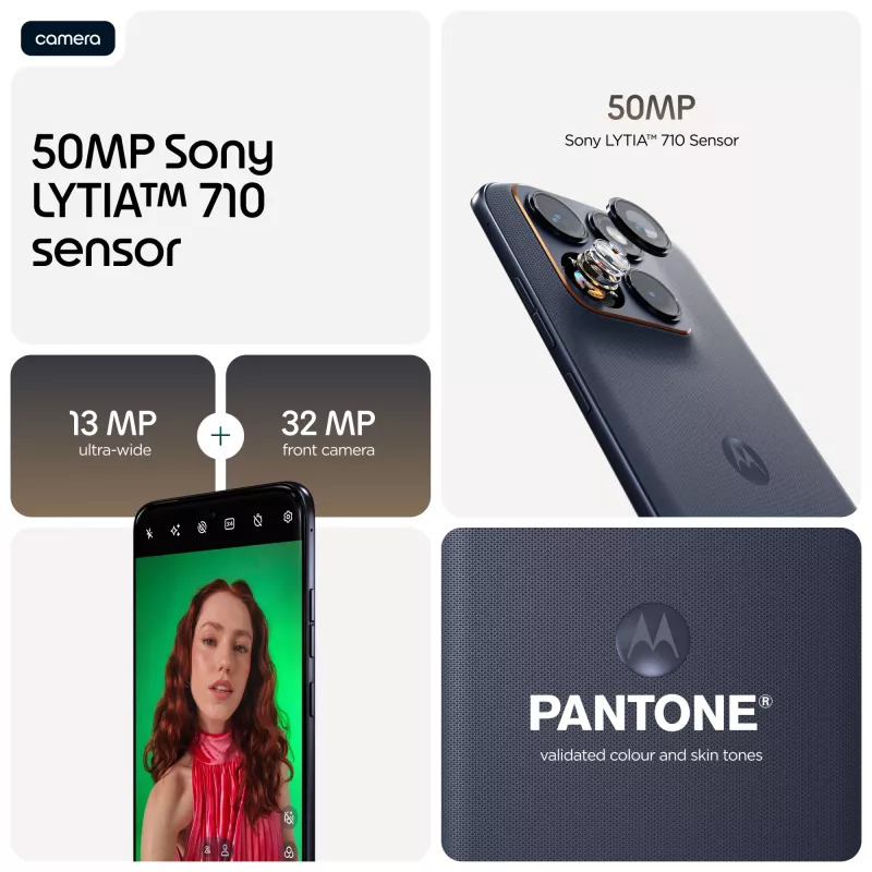 Išmanusis telefonas Motorola edge 70 fusion — 6,78 col. AMOLED, Snapdragon 7s Gen 3, 8 GB RAM, 256 GB, 5200 mAh, Dual SIM, Android 16 (Juoda)