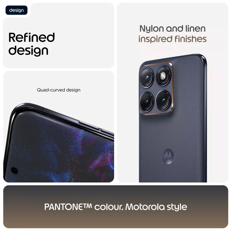 Išmanusis telefonas Motorola edge 70 fusion — 6,78 col. AMOLED, Snapdragon 7s Gen 3, 8 GB RAM, 256 GB, 5200 mAh, Dual SIM, Android 16 (Juoda)