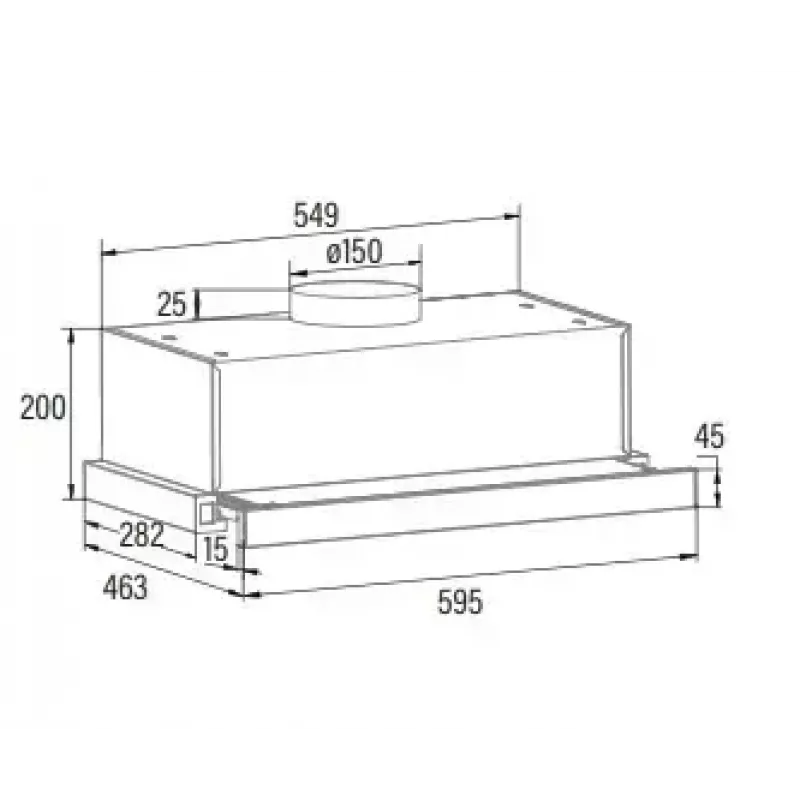 Įmontuojamas gartraukis CATA TFB-5160 BK juodas 297.2 m³/h