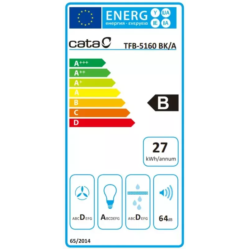 Įmontuojamas gartraukis CATA TFB-5160 BK juodas 297.2 m³/h
