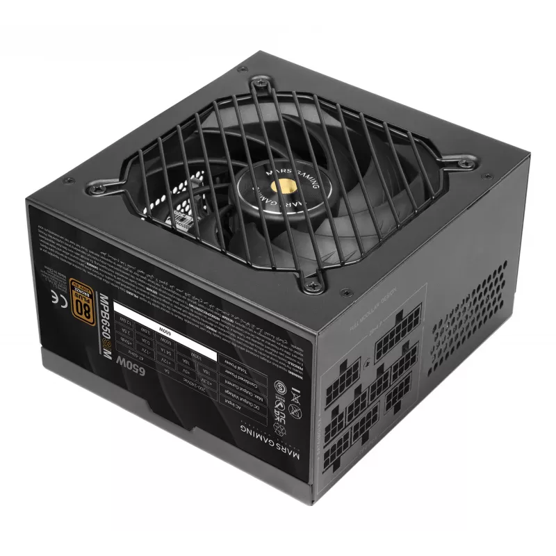 Mars Gaming MPB650SIM maitinimo blokas 650 W 24 kontaktų ATX ATX juodas