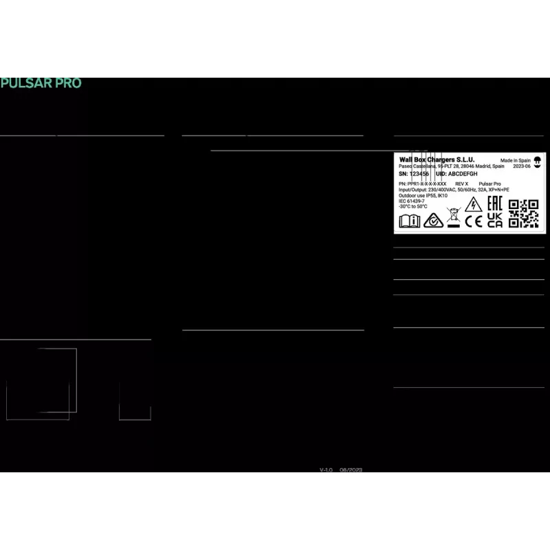 Wallbox Pulsar Pro elektrinio automobilio įkroviklis, 2 tipo lizdas, 22 kW, 4G ir Wi‑Fi