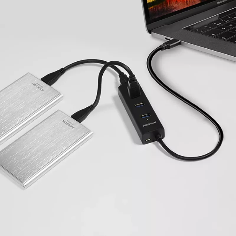 Axagon HUE-S2C sąsajos šakotuvas USB 3.2 Gen 1 (3.1 Gen 1) Type-A 5000 Mbit/s juodas