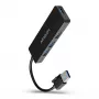 Axagon SuperSpeed USB plonas šakotuvas, USB 3.2 Gen 1 (3.1 Gen 1) Type-A, USB 3.2 Gen 1 (3.1 Gen 1) Type-A, 5000 Mbit/s, Juoda, Plastikas, 0.14 m