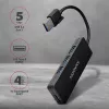 Axagon SuperSpeed USB plonas šakotuvas, USB 3.2 Gen 1 (3.1 Gen 1) Type-A, USB 3.2 Gen 1 (3.1 Gen 1) Type-A, 5000 Mbit/s, Juoda, Plastikas, 0.14 m
