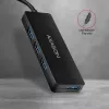 Axagon SuperSpeed USB plonas šakotuvas, USB 3.2 Gen 1 (3.1 Gen 1) Type-A, USB 3.2 Gen 1 (3.1 Gen 1) Type-A, 5000 Mbit/s, Juoda, Plastikas, 0.14 m