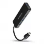 Axagon SuperSpeed USB-C plonas šakotuvas, USB 3.2 Gen 1 (3.1 Gen 1) Type-C, USB 3.2 Gen 1 (3.1 Gen 1) Type-A, 5000 Mbit/s, juodas, plastikinis, 0,14 m