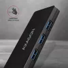 Axagon SuperSpeed USB-C plonas šakotuvas, USB 3.2 Gen 1 (3.1 Gen 1) Type-C, USB 3.2 Gen 1 (3.1 Gen 1) Type-A, 5000 Mbit/s, juodas, plastikinis, 0,14 m