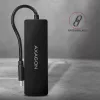 Axagon SuperSpeed USB-C plonas šakotuvas, USB 3.2 Gen 1 (3.1 Gen 1) Type-C, USB 3.2 Gen 1 (3.1 Gen 1) Type-A, 5000 Mbit/s, juodas, plastikinis, 0,14 m