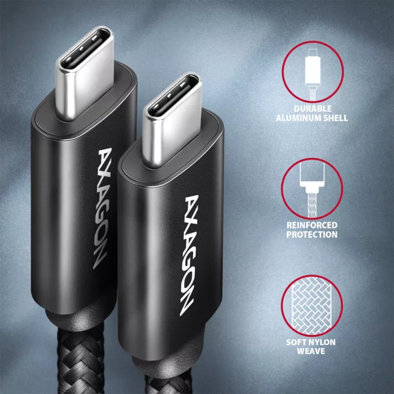 Axagon BUCM432-CM10AB USB laidas USB4 Gen 3x2 1 m USB C Juodas