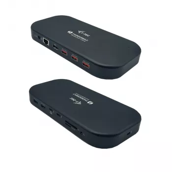 i-tec Thunderbolt 3/USB-C dviguba 4K prijungimo stotis + USB-C į DisplayPort laidas (1,5 m) + 60W maitinimo tiekimas